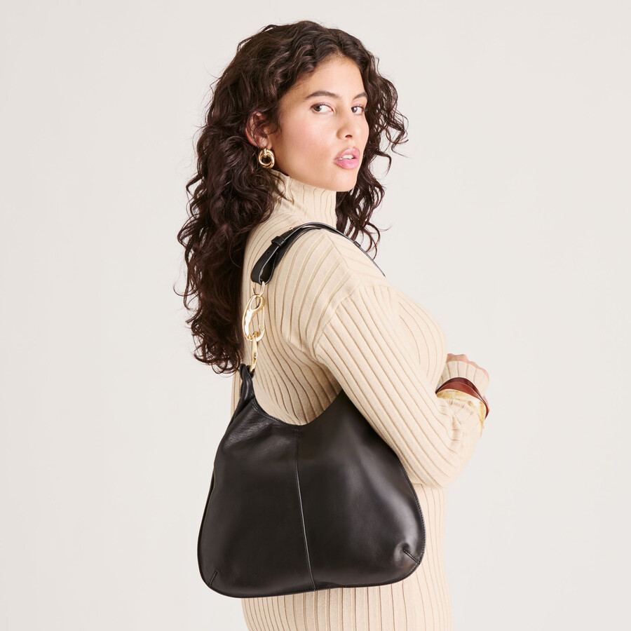 borsa a tracolla johnnie in pelle nera