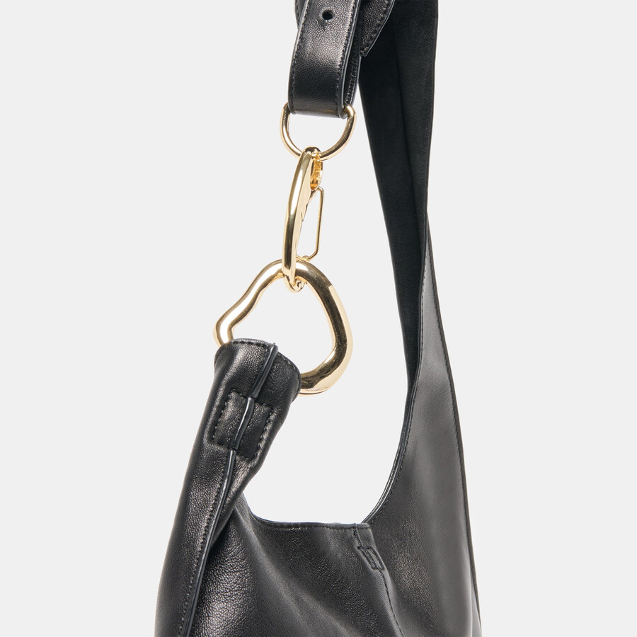 borsa a tracolla johnnie in pelle nera