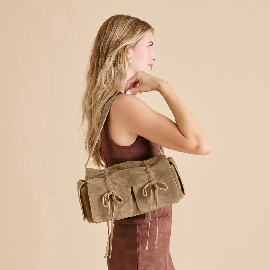 borsa a tracolla hudson in pelle scamosciata oliva