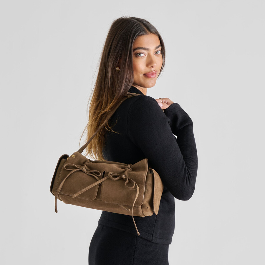 borsa a tracolla hudson in pelle scamosciata oliva