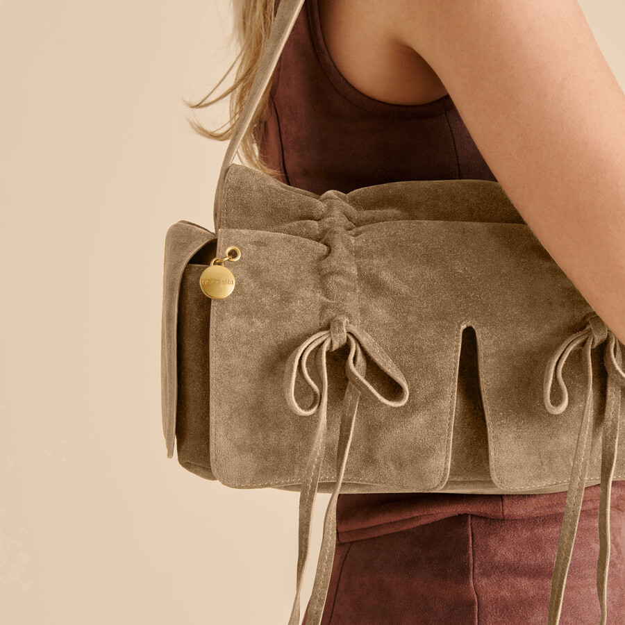 borsa a tracolla hudson in pelle scamosciata oliva