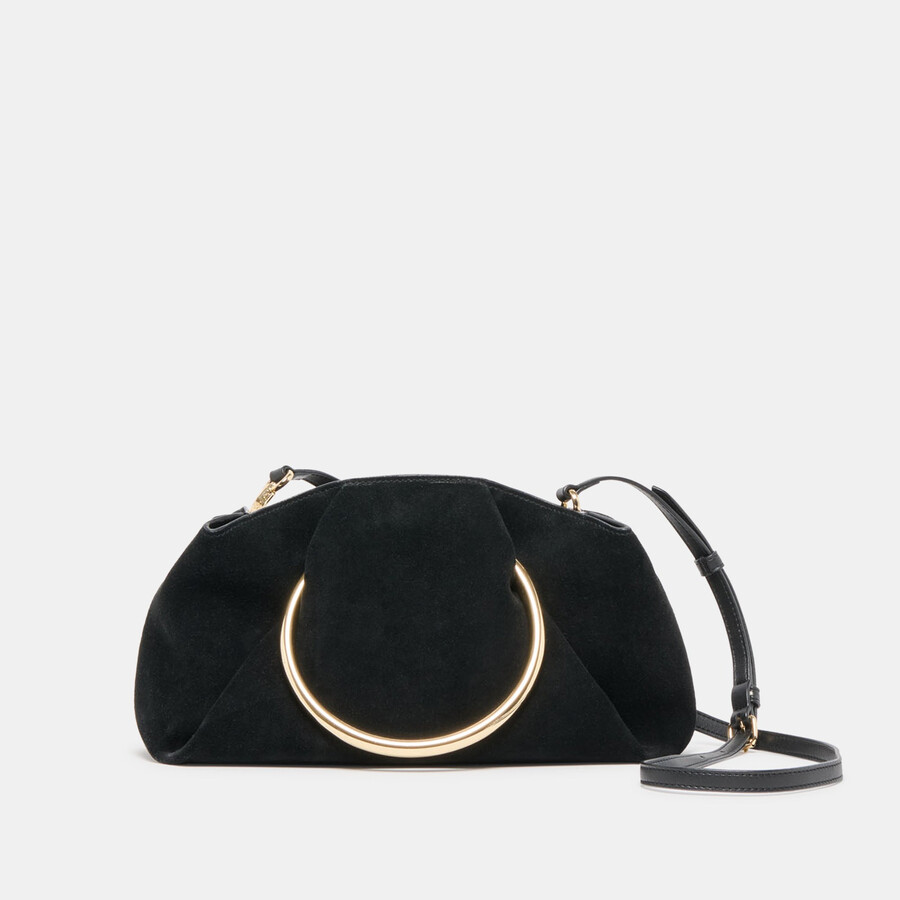 borsa a mano channing in pelle scamosciata nera