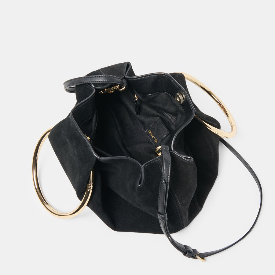 borsa a mano channing in pelle scamosciata nera