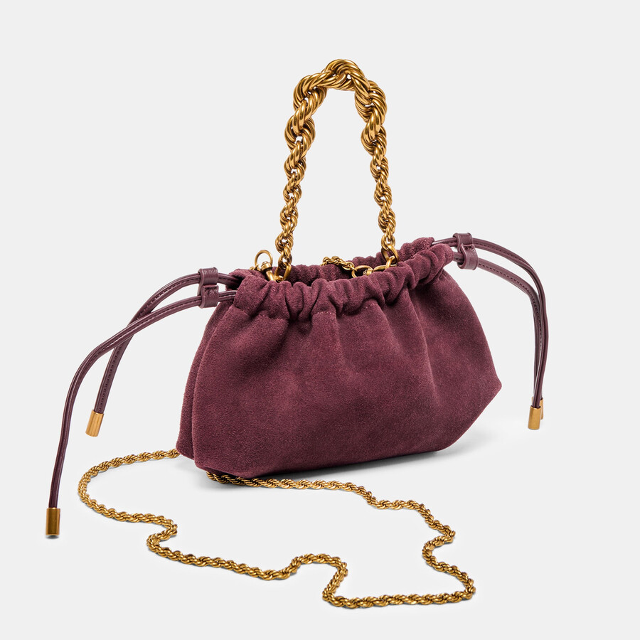 cleo crossbody in pelle scamosciata bordeaux
