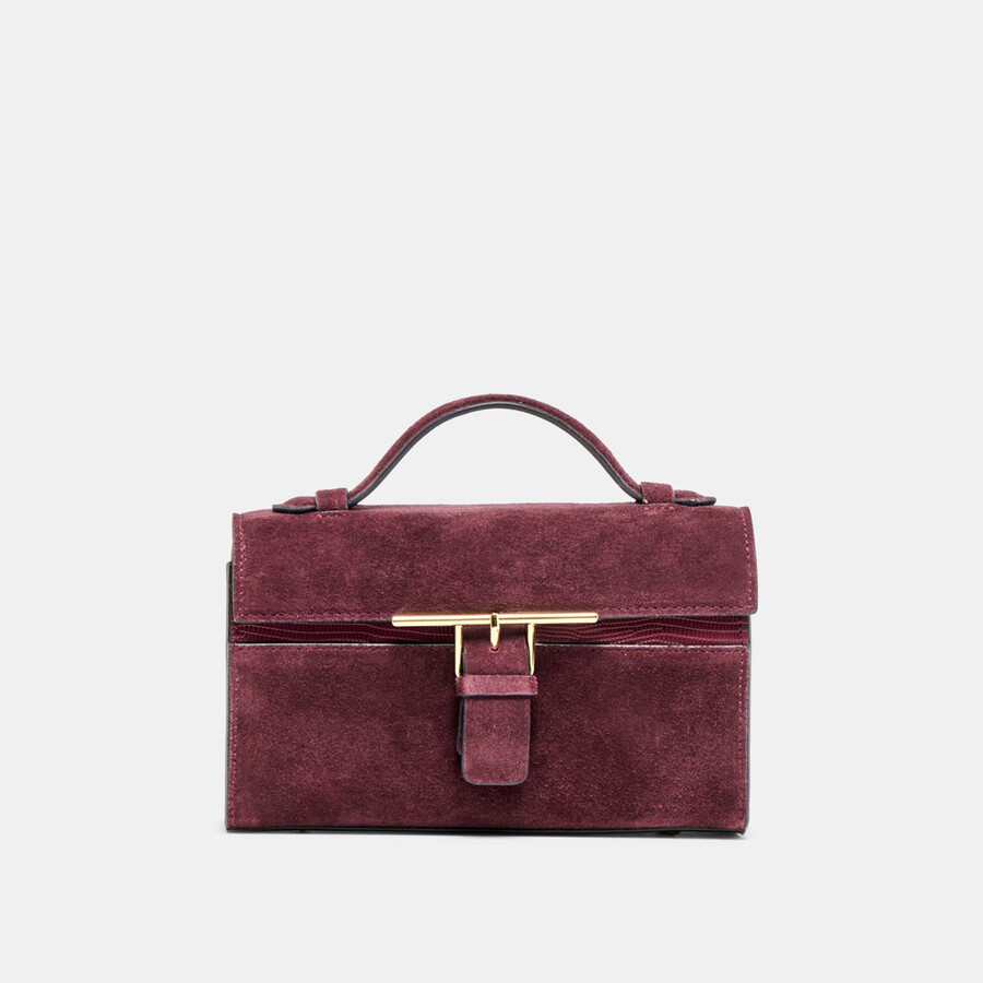 borsa a tracolla zannone in camoscio bordeaux