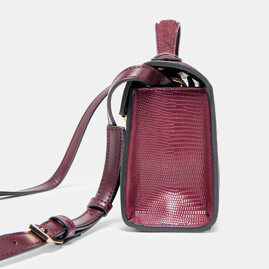 borsa a tracolla zannone in camoscio bordeaux