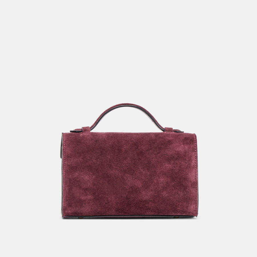 borsa a tracolla zannone in camoscio bordeaux
