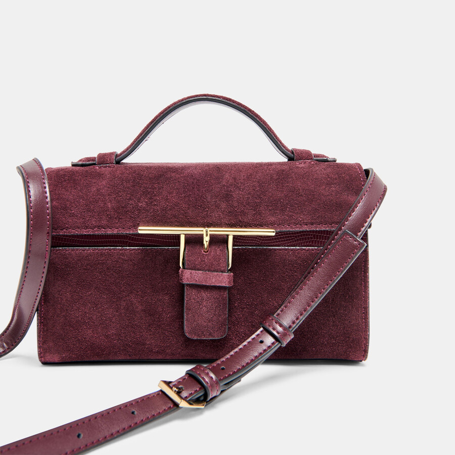 borsa a tracolla zannone in camoscio bordeaux