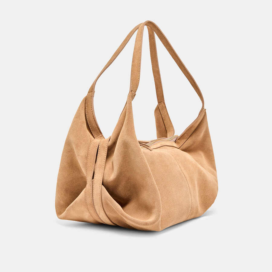 borsa a tracolla billy in pelle scamosciata color cammello