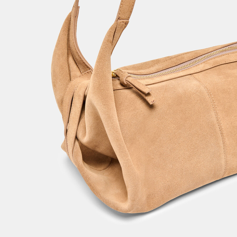 borsa a tracolla billy in pelle scamosciata color cammello