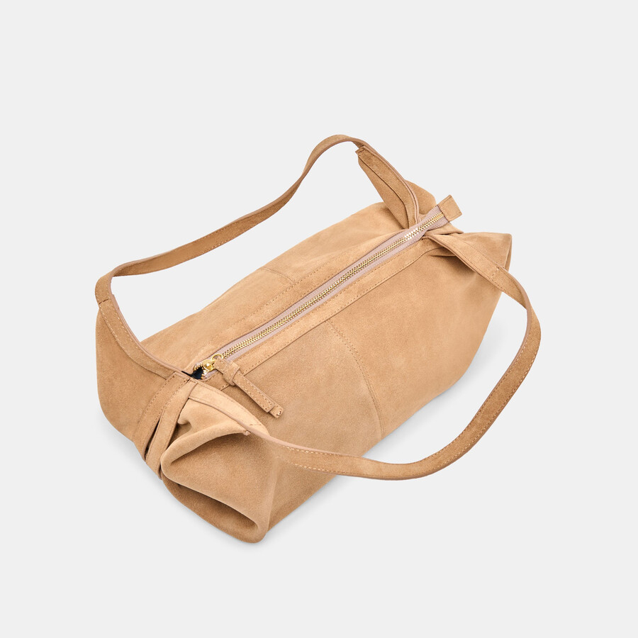 borsa a tracolla billy in pelle scamosciata color cammello