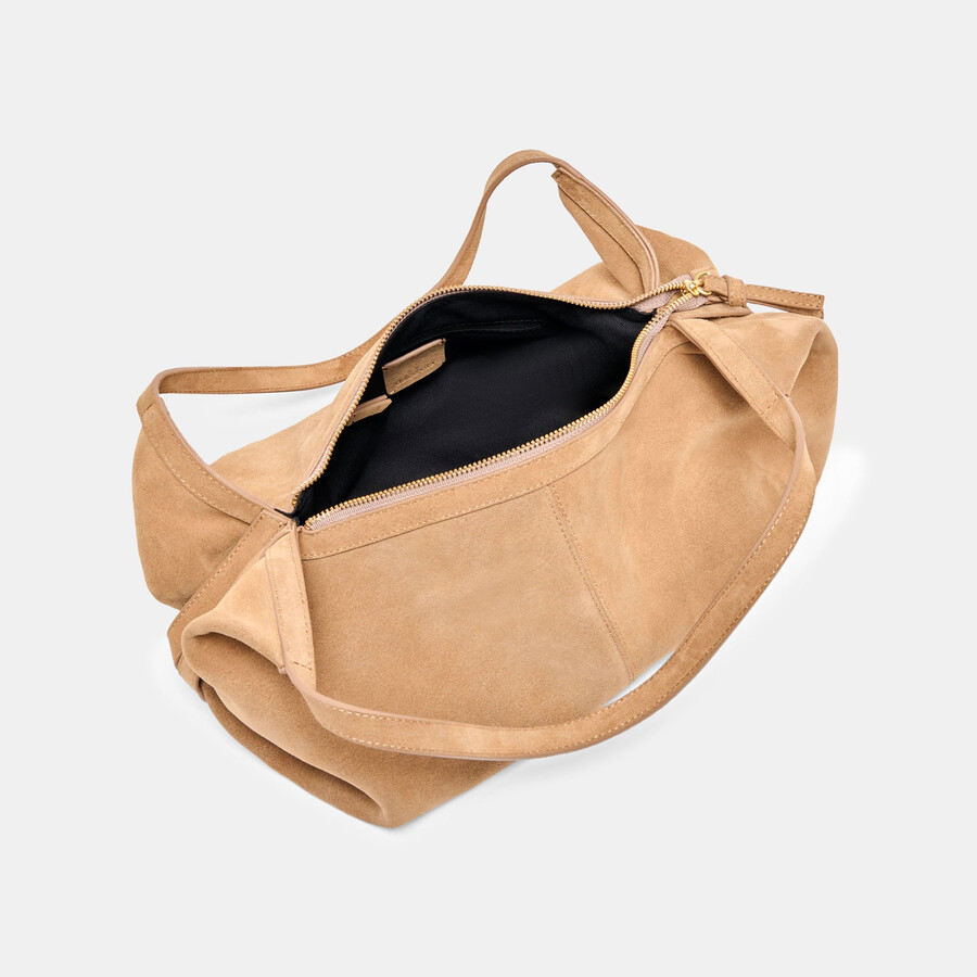 borsa a tracolla billy in pelle scamosciata color cammello