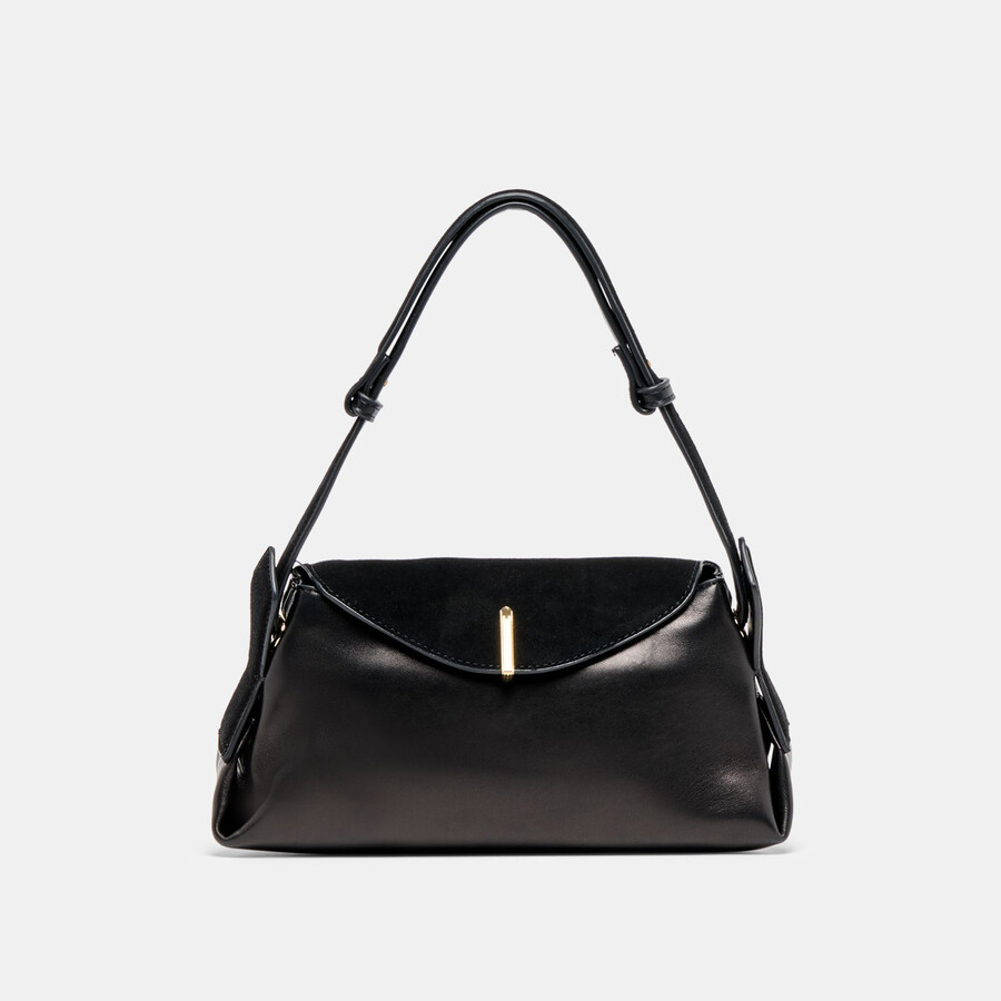 borsa a tracolla devyn in pelle nera