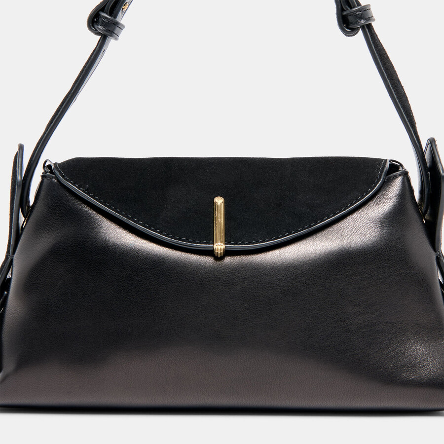 borsa a tracolla devyn in pelle nera