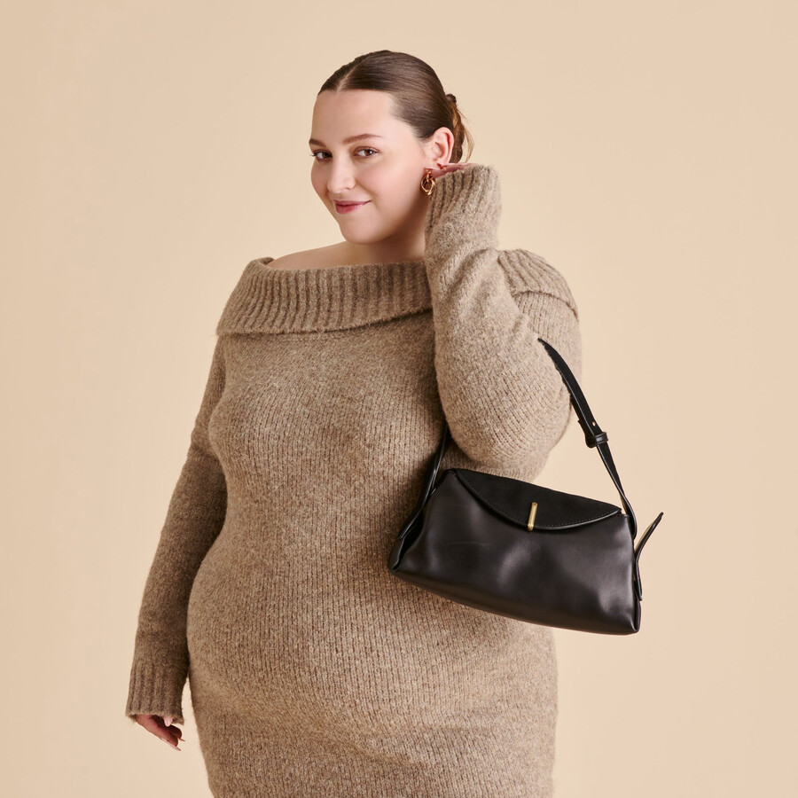 borsa a tracolla devyn in pelle nera