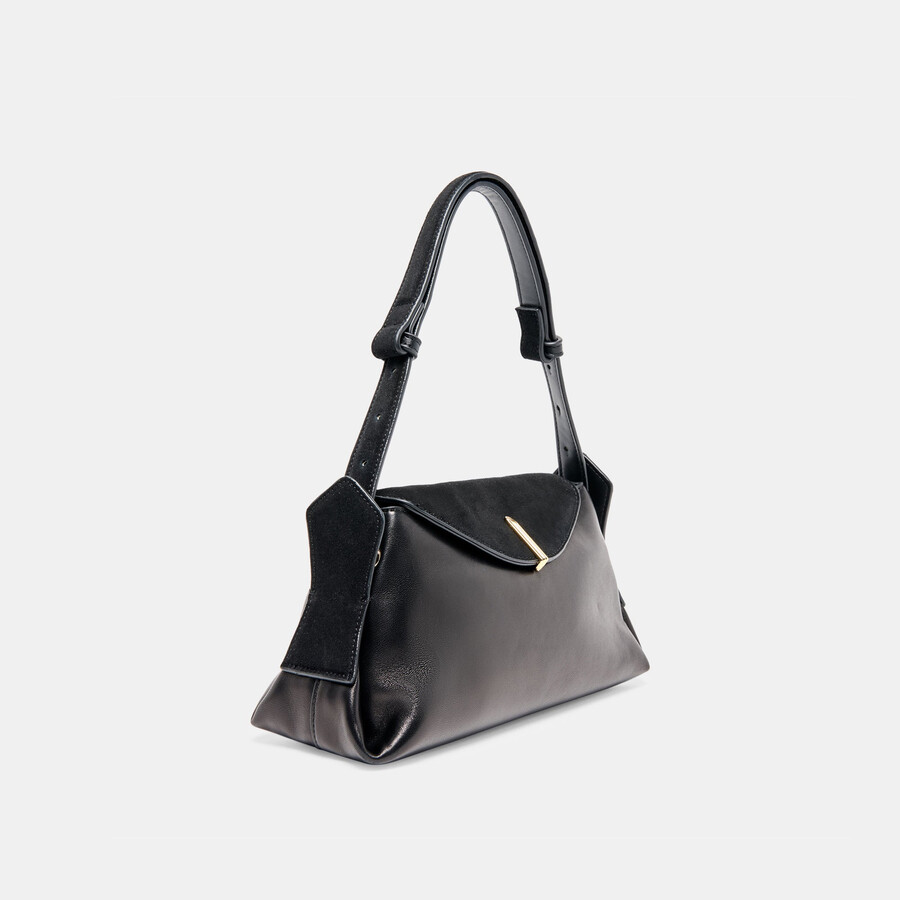 borsa a tracolla devyn in pelle nera