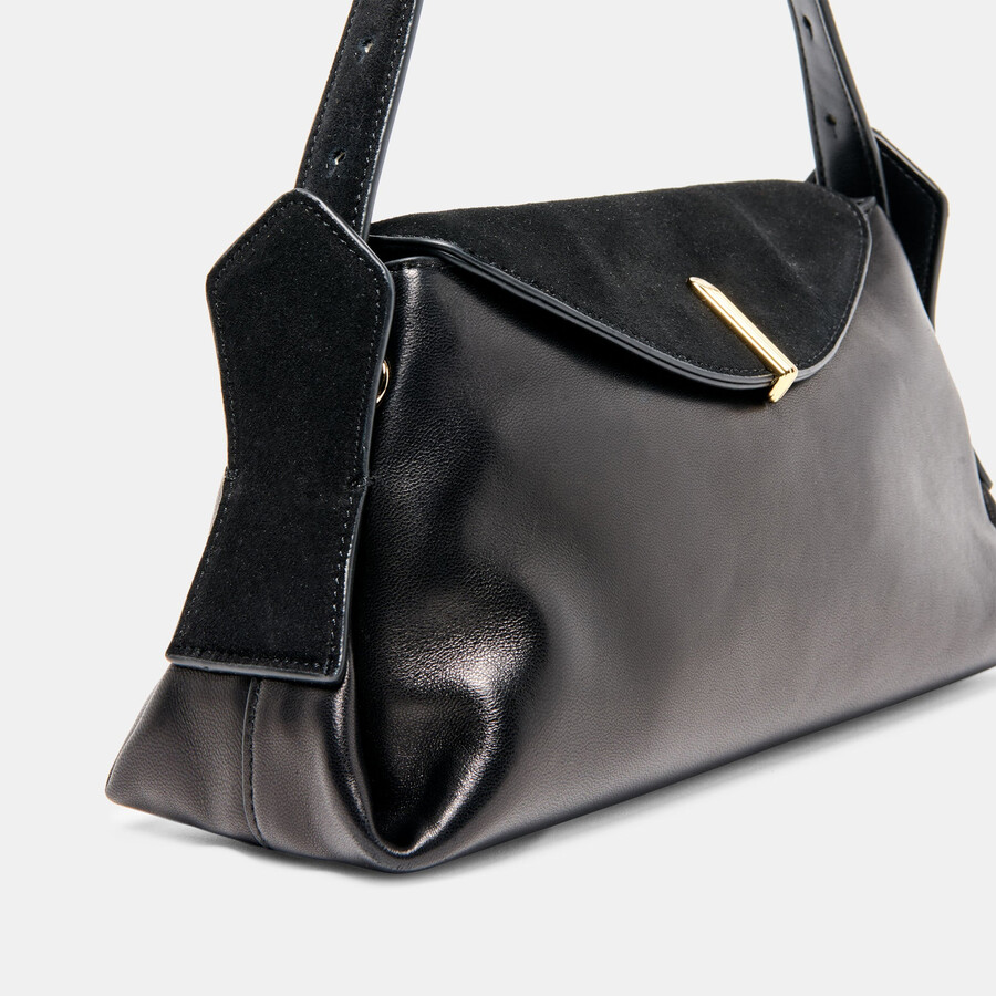 borsa a tracolla devyn in pelle nera