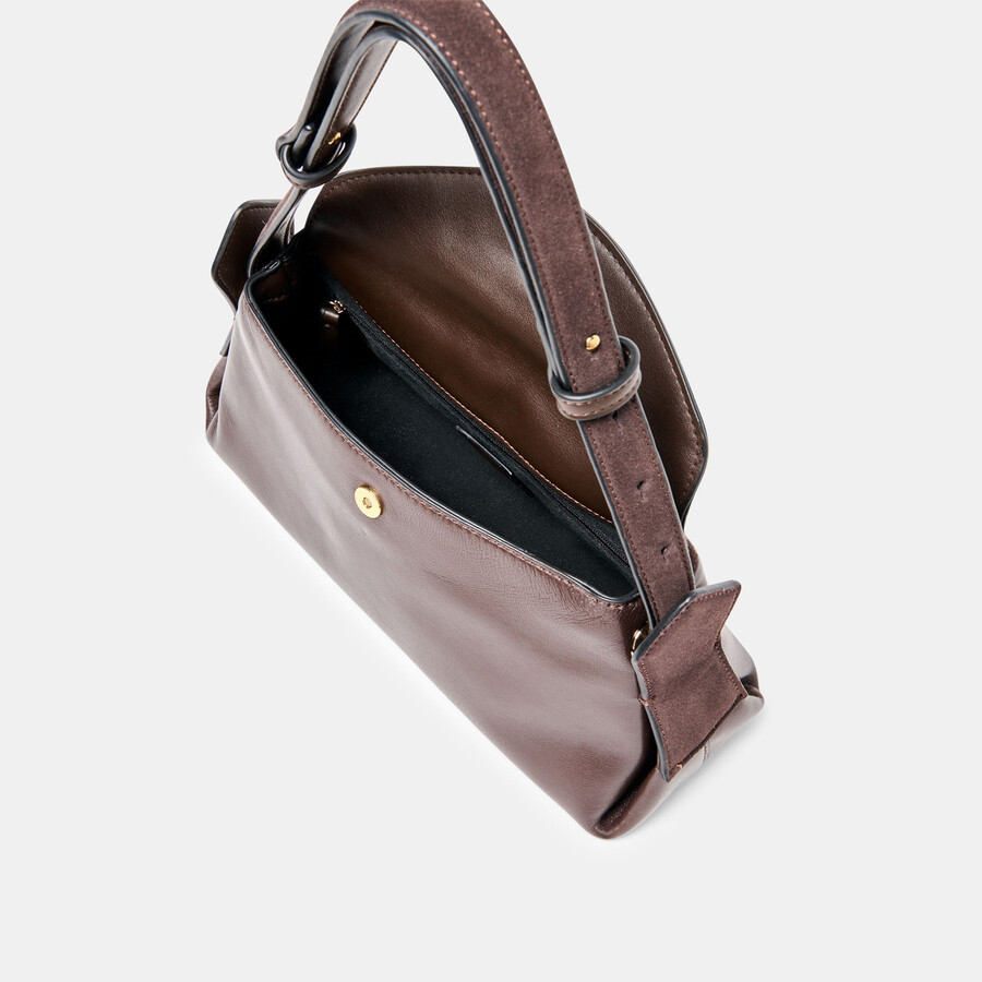 borsa a tracolla devyn in pelle espresso