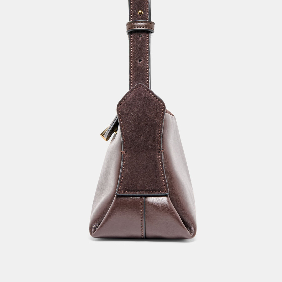 borsa a tracolla devyn in pelle espresso