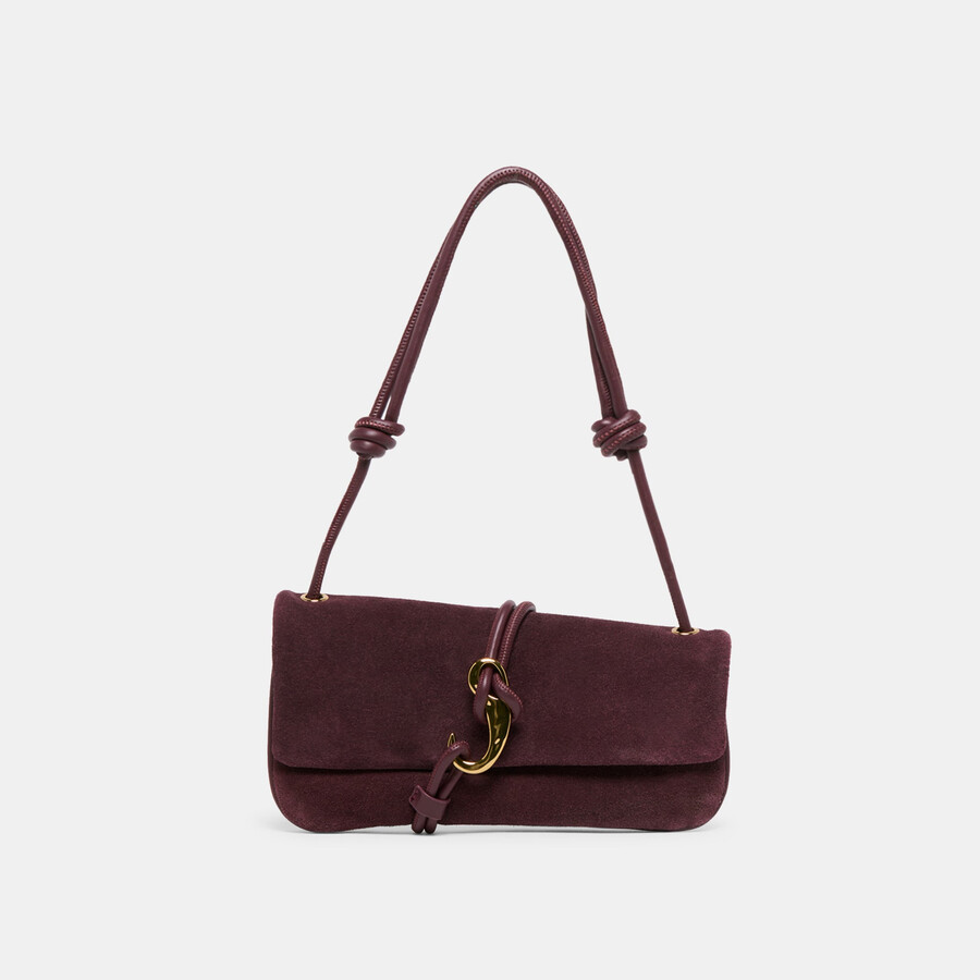 borsa a tracolla alice in pelle scamosciata bordeaux