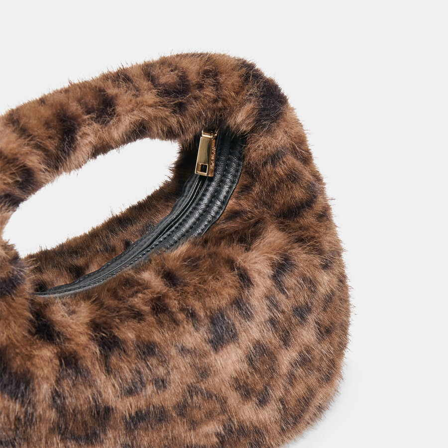 borsa frankie in peluche leopardato
