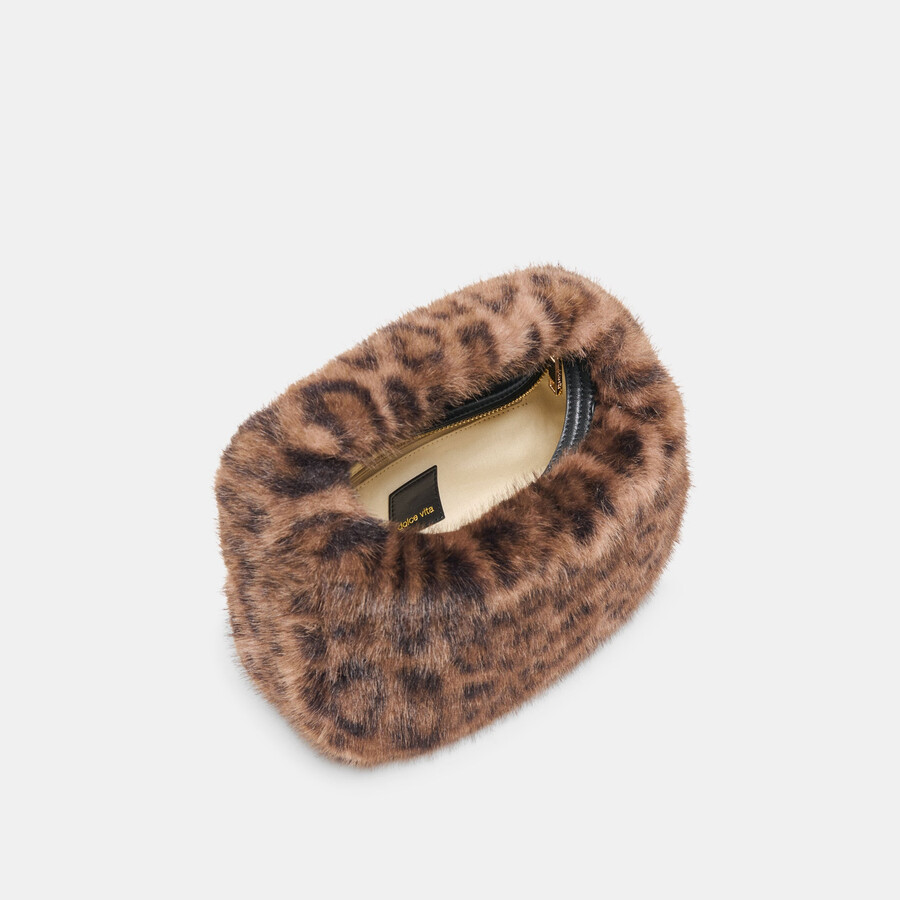 borsa frankie in peluche leopardato
