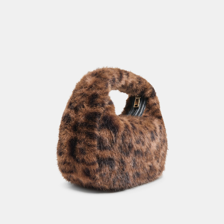 borsa frankie in peluche leopardato