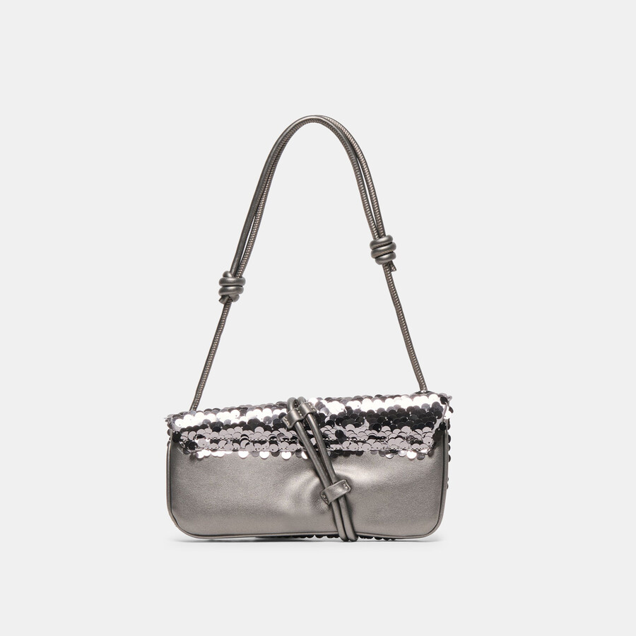 borsa a tracolla alice con paillettes color canna di fucile
