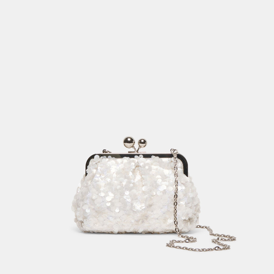 pochette kendall con paillettes bianche