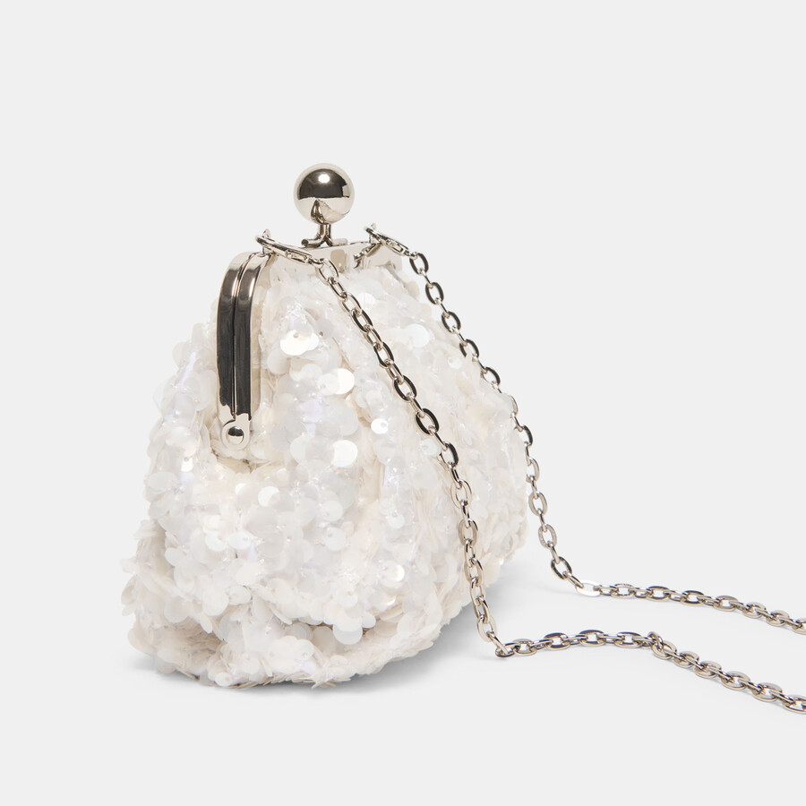 pochette kendall con paillettes bianche