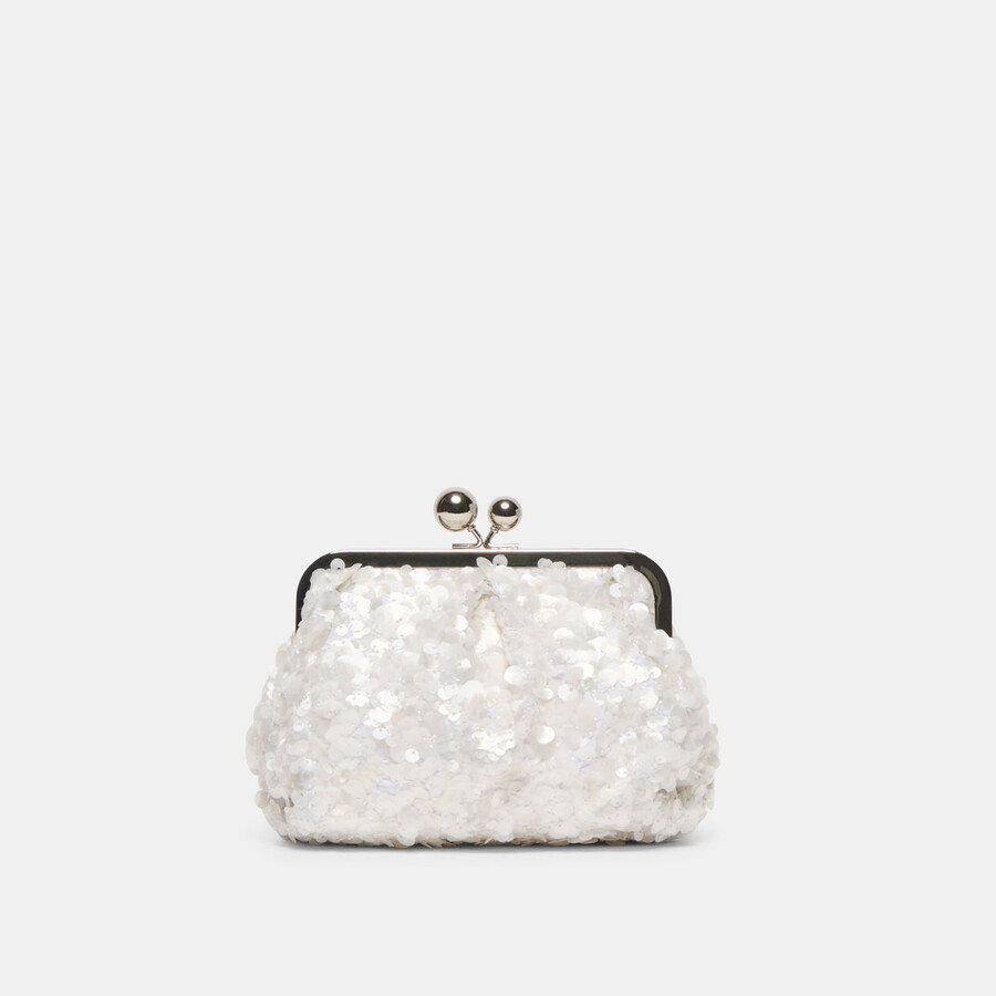 pochette kendall con paillettes bianche