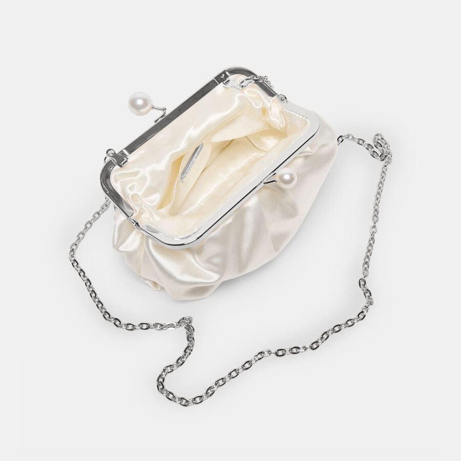 pochette kendall in raso bianco