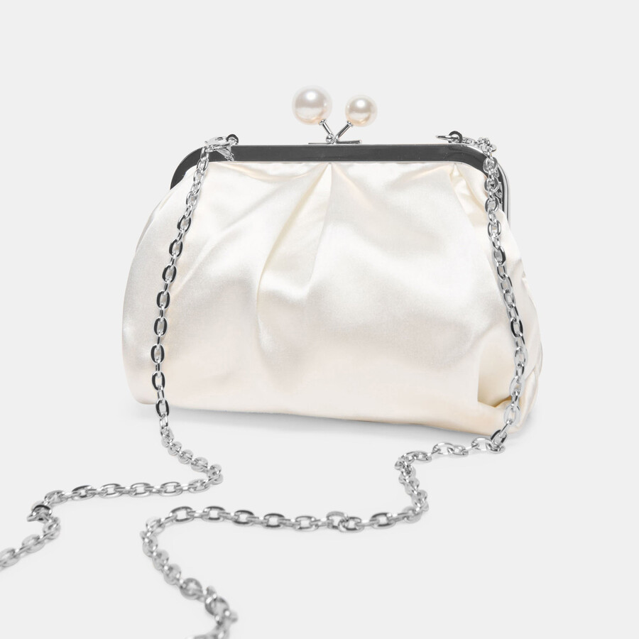pochette kendall in raso bianco
