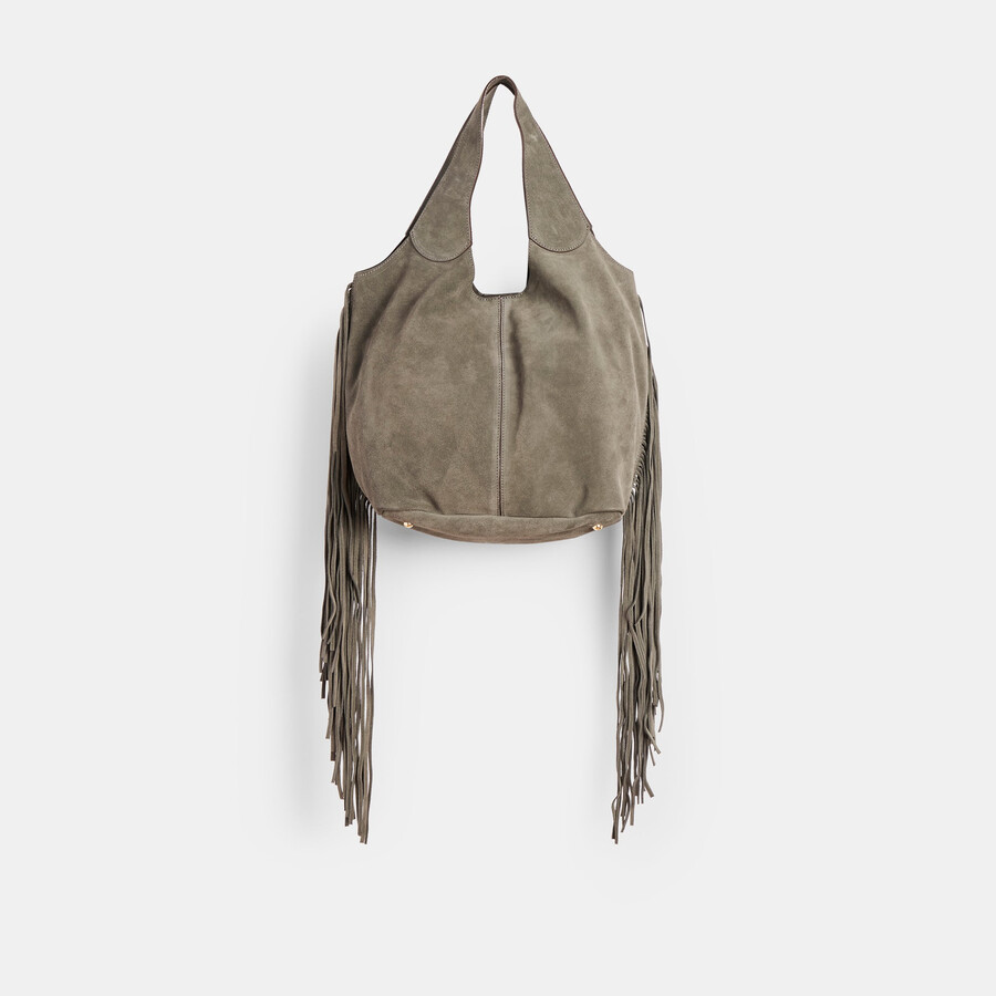 borsa a tracolla nakoma in pelle scamosciata oliva