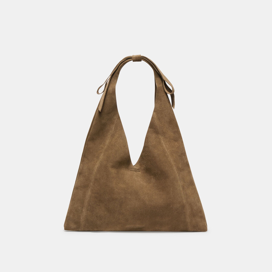 borsa marie in pelle scamosciata oliva