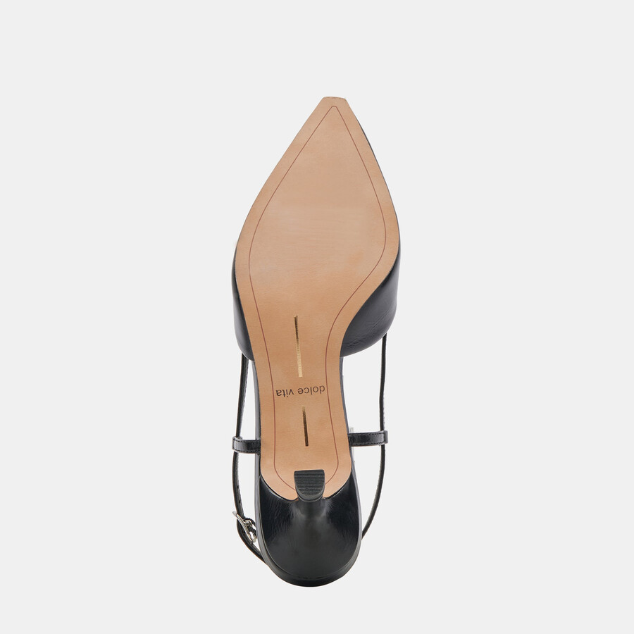 odela heels midnight crinkle patent