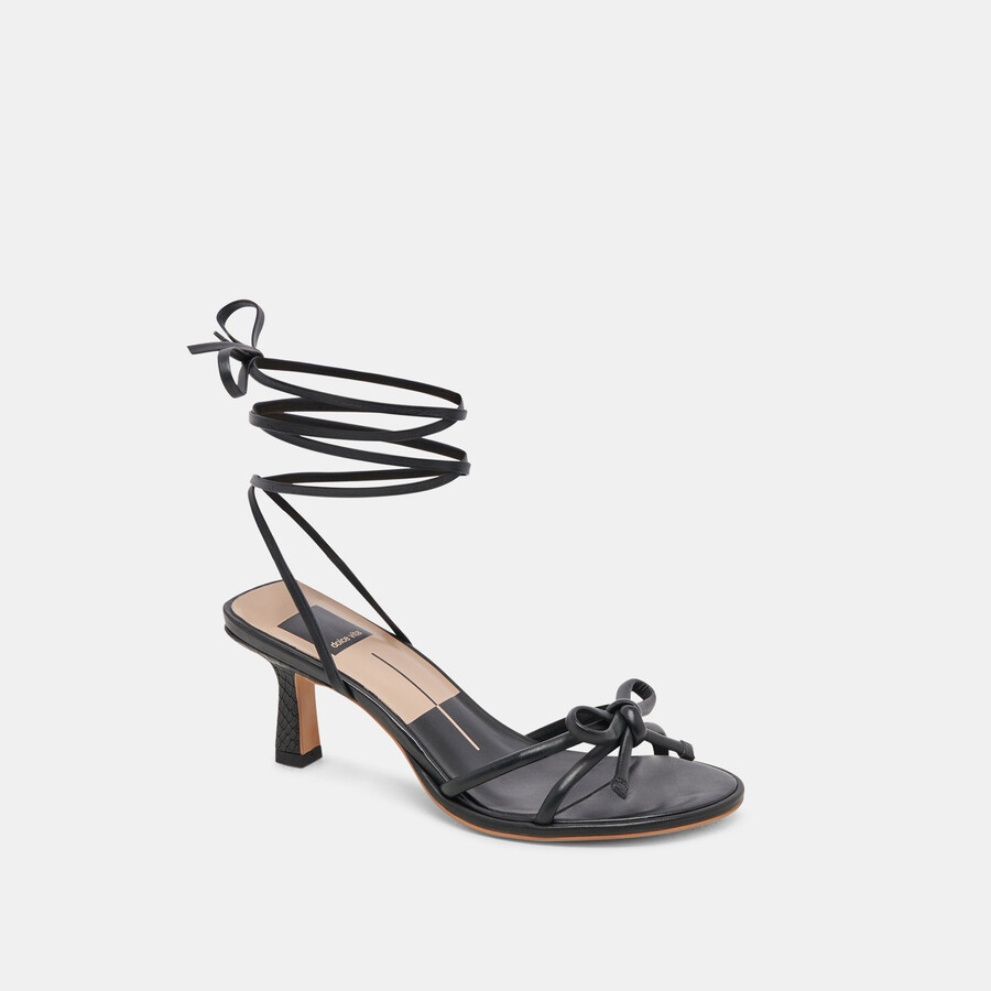 maison heels pelle nera