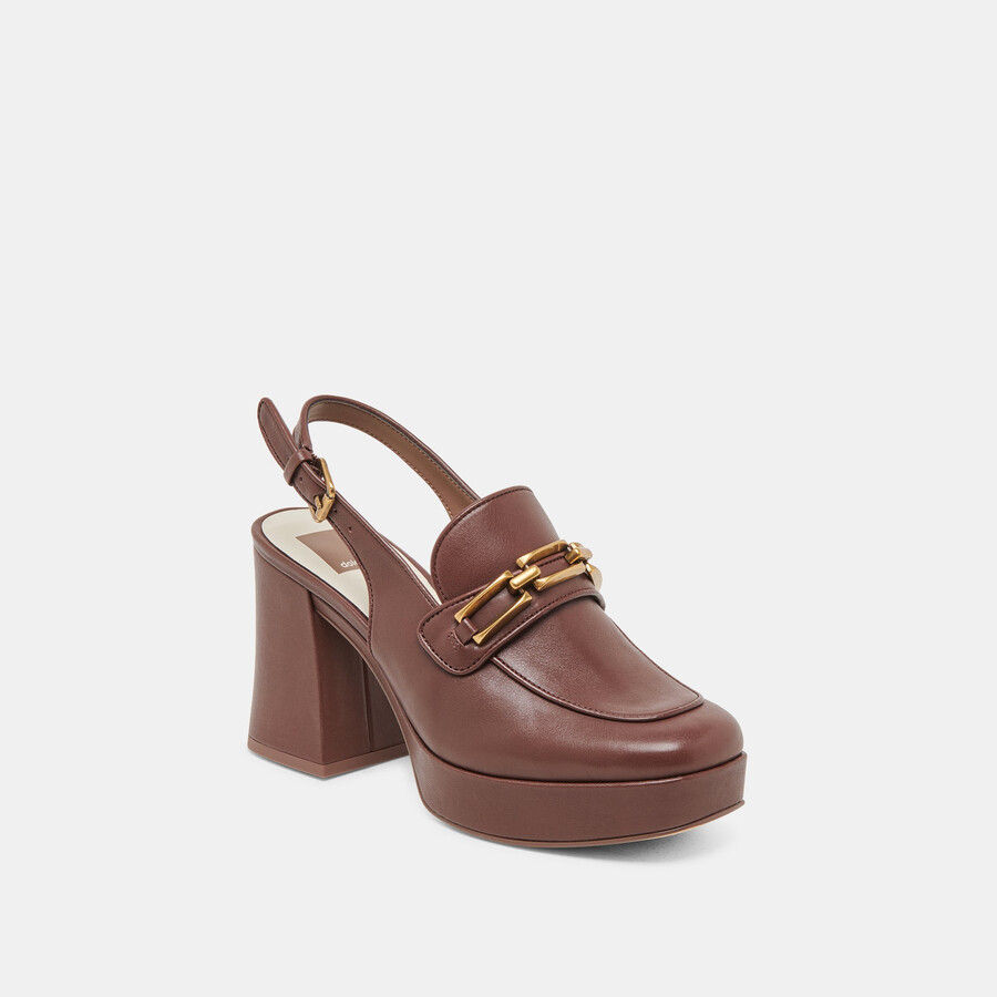 sirus heels in pelle color cioccolato