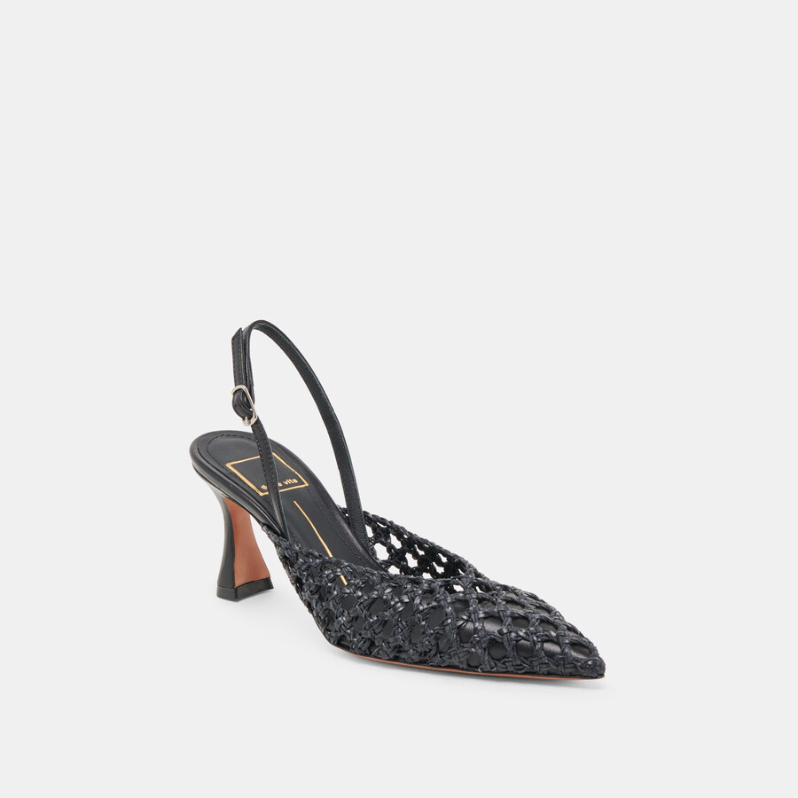 gloria heels nero intrecciato