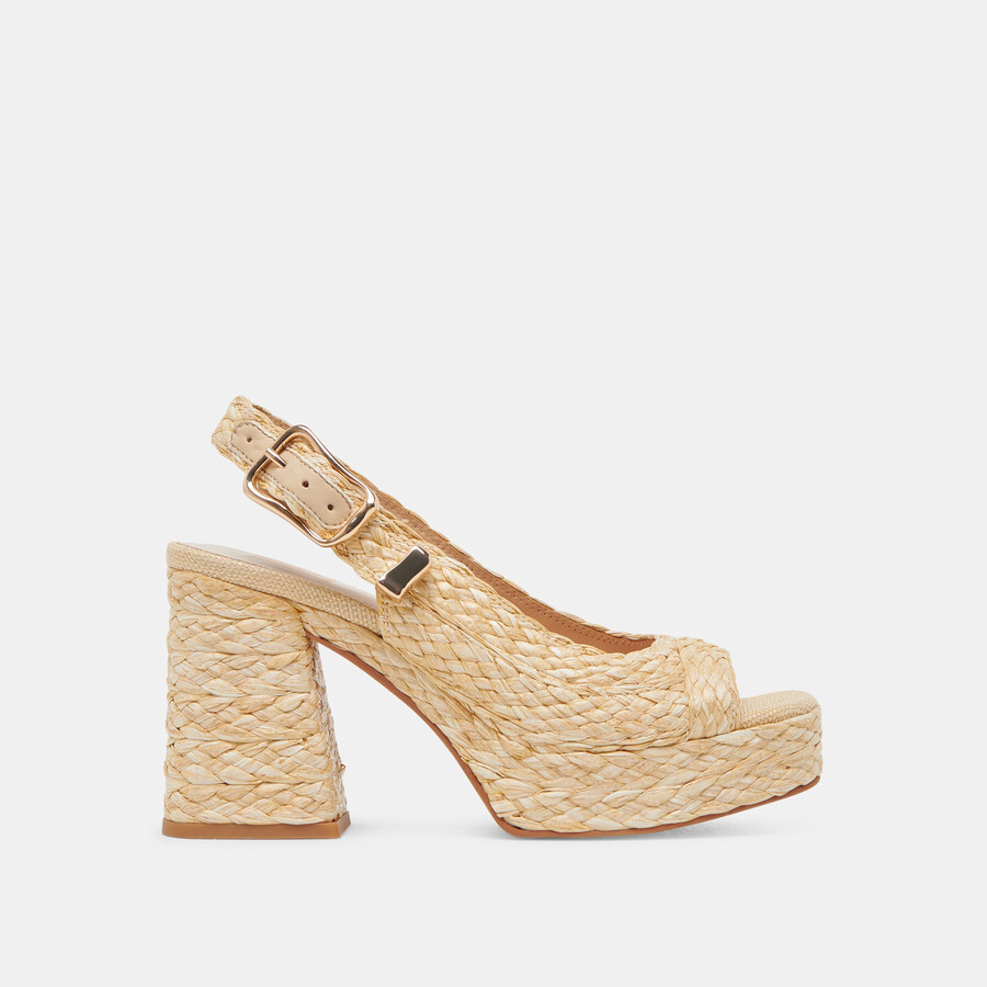 flores heels rafia naturale