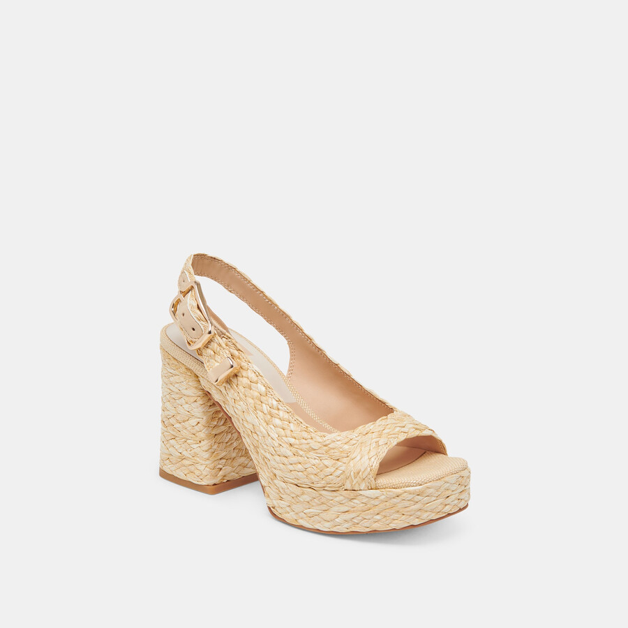 flores heels rafia naturale
