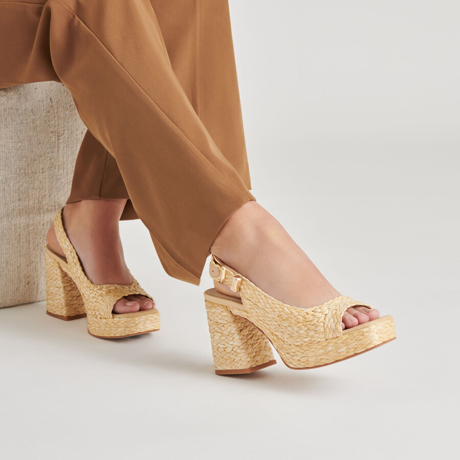 flores heels rafia naturale