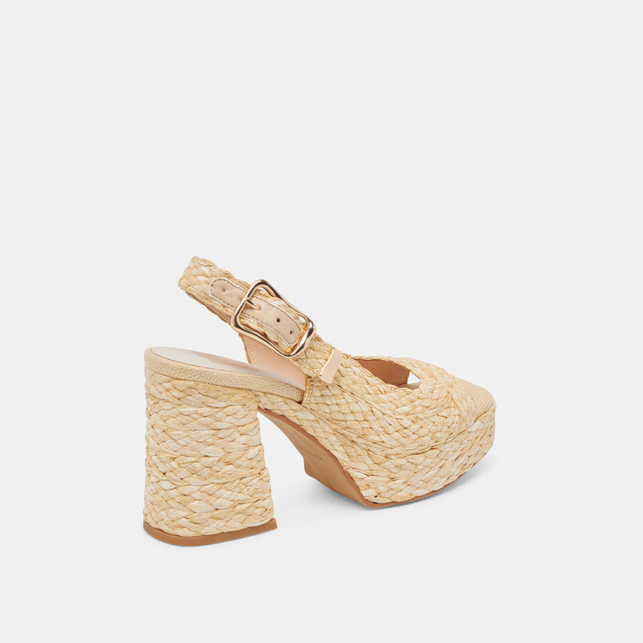 flores heels rafia naturale