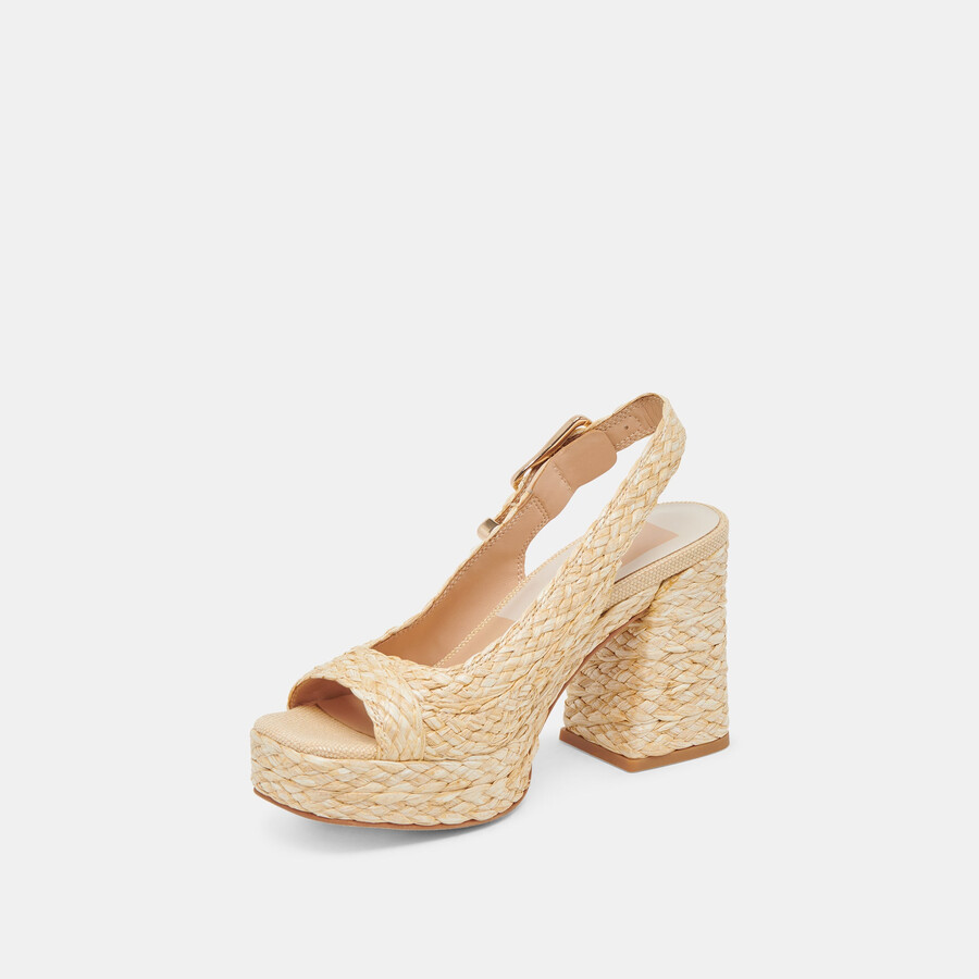 flores heels rafia naturale
