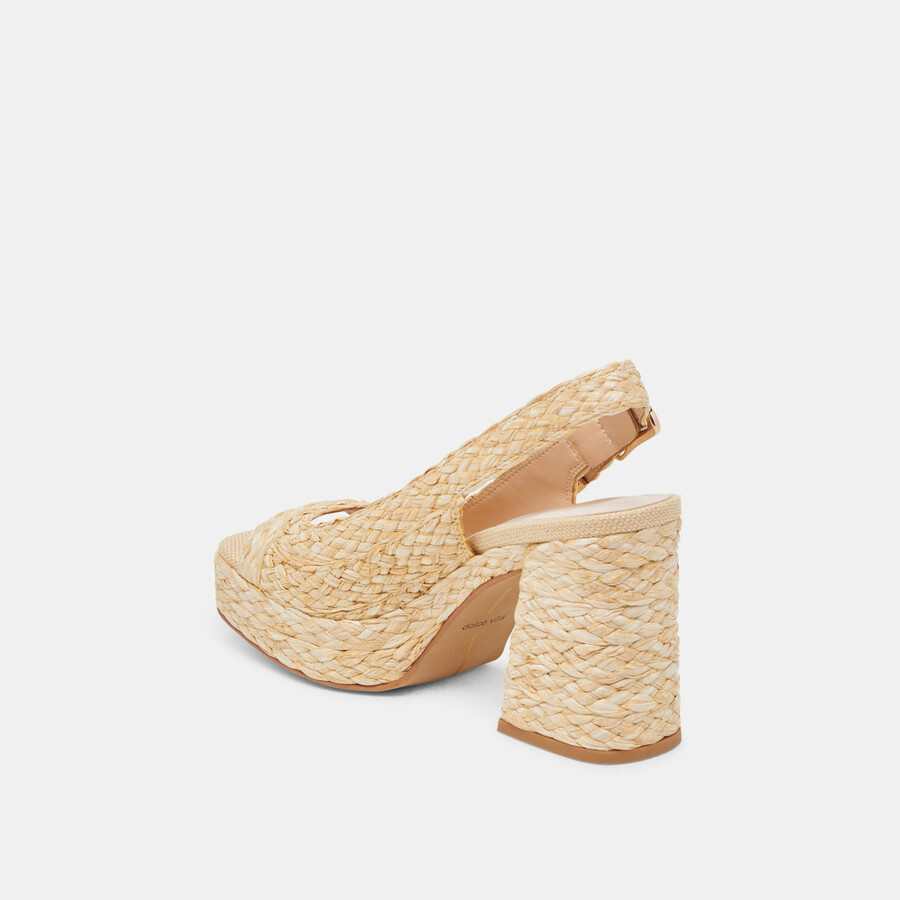 flores heels rafia naturale