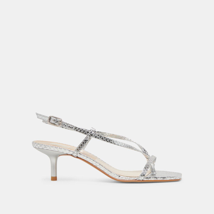 tacchi laury in pelle goffrata argento