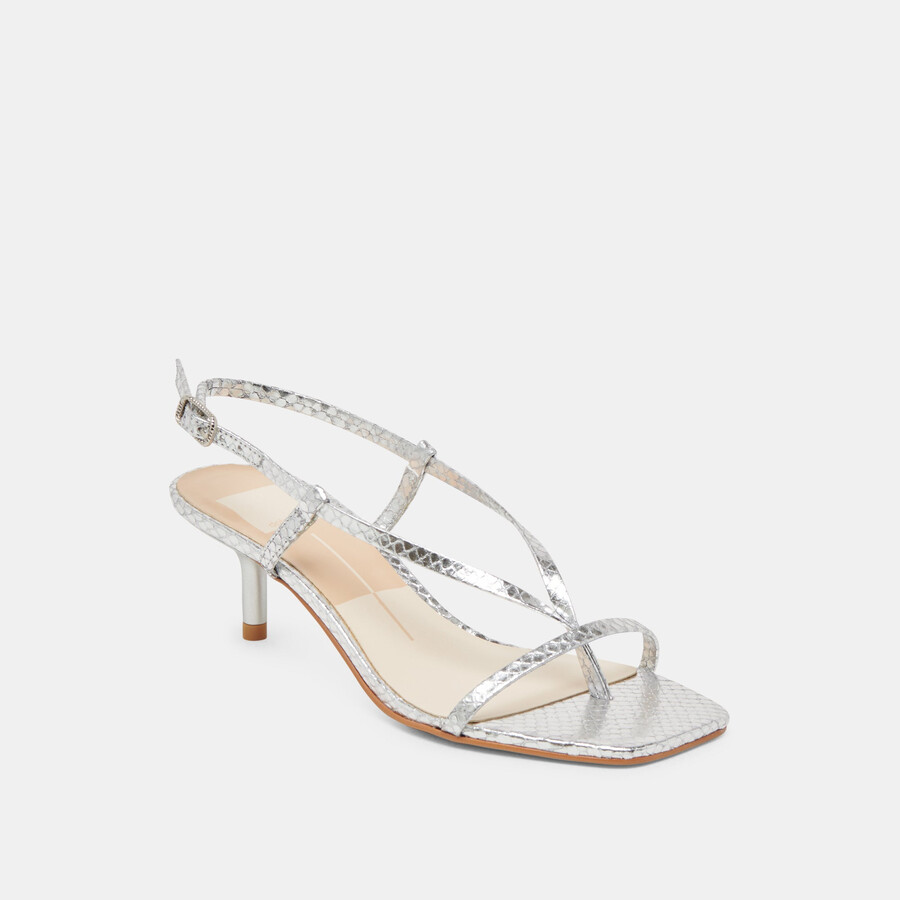 tacchi laury in pelle goffrata argento