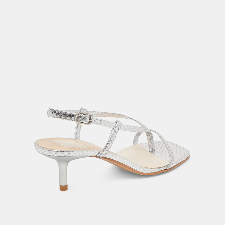 tacchi laury in pelle goffrata argento