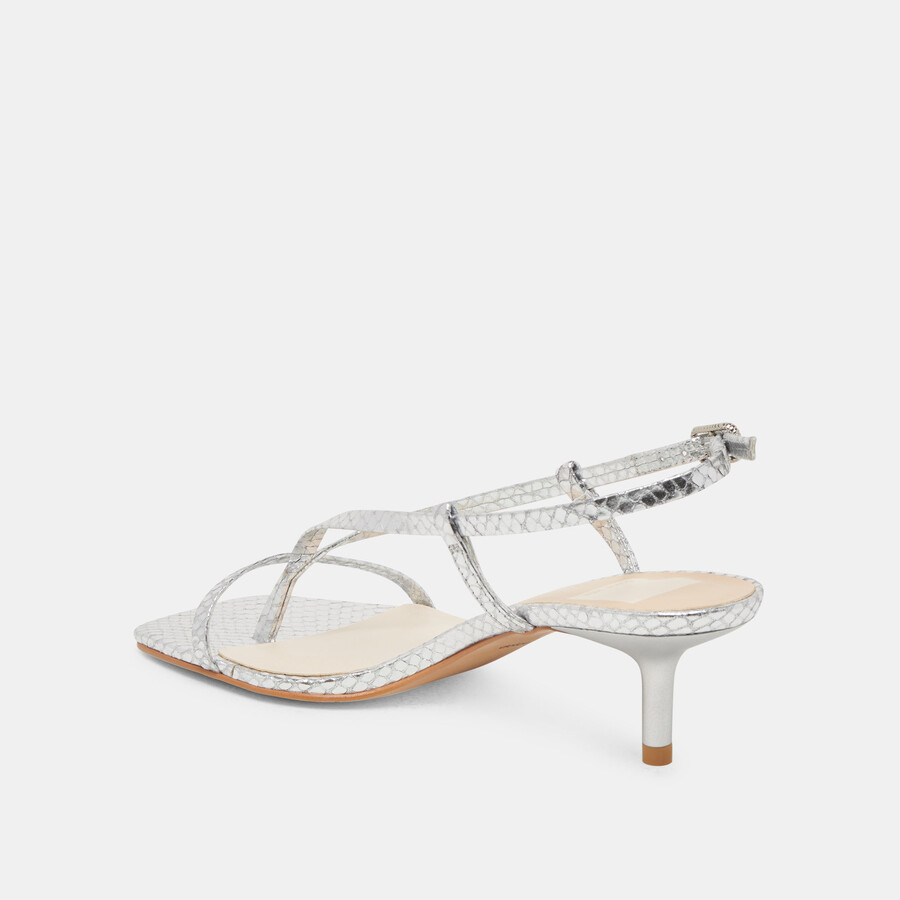 tacchi laury in pelle goffrata argento