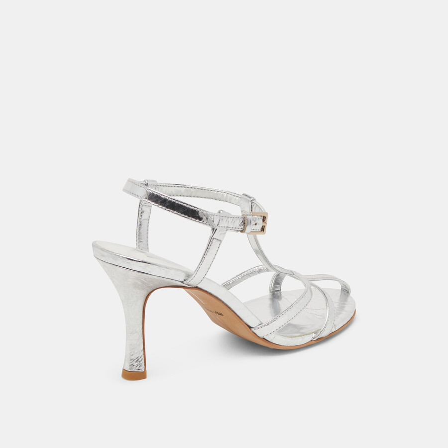 liane heels argento pelle invecchiata